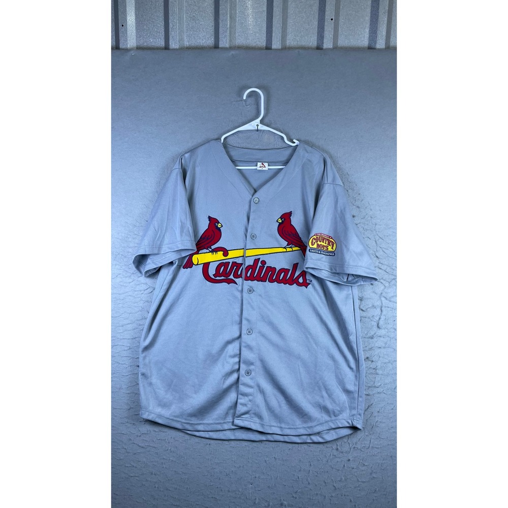St. Louis Cardinals Baseball Jersey Mens XL Grey Excellent Country Bobs Promo